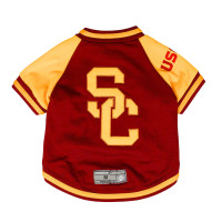 USC Trojans Cardinal SC Interlock Contrast Color Pet Letterman Jacket